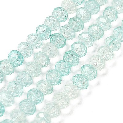 Transparent Crackle Glass Beads Strands CCG-L050-01A-07-1