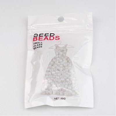 DIY Craft Beads 6/0 Ceylon Round Glass Seed Beads X-SEED-A011-4mm-141-1