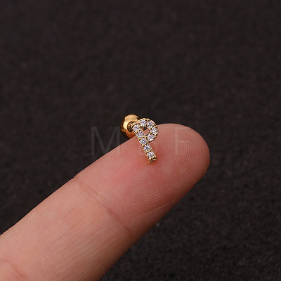 316L Surgical Stainless Steel Micro Pave Clear Cubic Zirconia Cartilage Earrings WG3A850-32-1