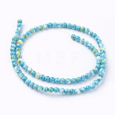 Synthetic Ocean White Jade Beads Strands G-B367-1-1
