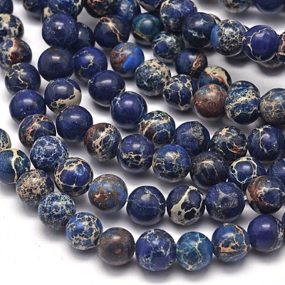 Natural Imperial Jasper Beads Strands G-I122-8mm-16-1