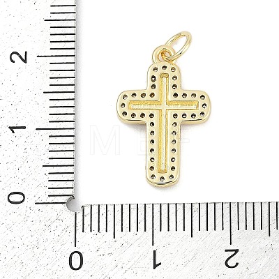 Brass Micro Pave Clear Cubic Zirconia Pendants KK-G522-51G-03-1