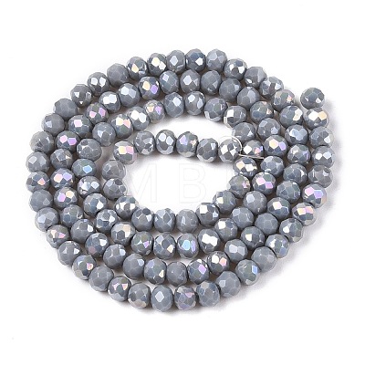 Electroplate Glass Beads Strands EGLA-A044-P4mm-B10-1