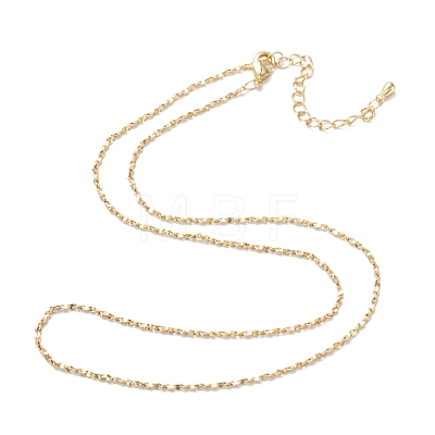 Brass Link Chain Necklaces NJEW-K123-10G-1