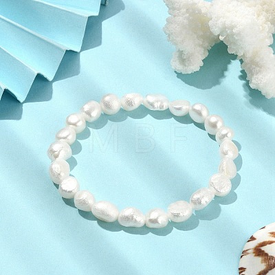 Natural Pearl Beaded Stretch Bracelets BJEW-JB09492-1