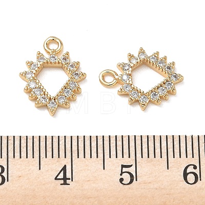 Brass Micro Pave Clear Cubic Zirconia Charms KK-D261-10G-1