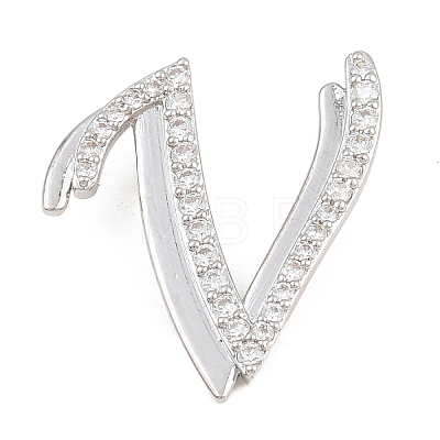 Brass Micro Pave Clear Cubic Zirconia Pendants CU-CBA8481-01P-V-1