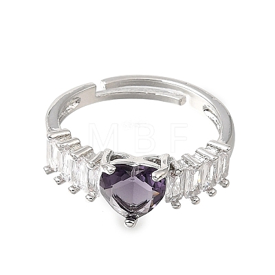 Brass Pave Cubic Zirconia Cuff Open Rings CU-CBA5C10-19P-1