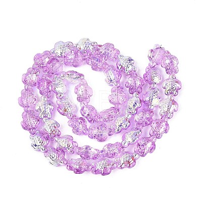 Electroplate Transparent Glass Beads Strands EGLA-N055-04A-07-1