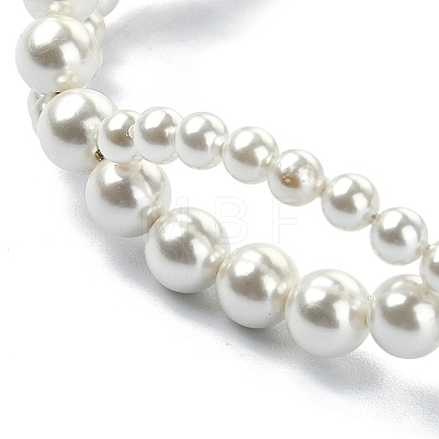 Infinity Shape Shell Pearl Beaded Bracelets BJEW-TA00446-1