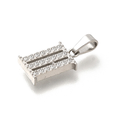 Ion Plating(IP) 304 Stainless Steel Micro Pave Cubic Zirconia Pendants STAS-H228-02P-03-1