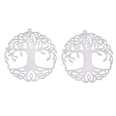 Tarnish Resistant 201 Stainless Steel Filigree Pendants STAS-S118-030P-1