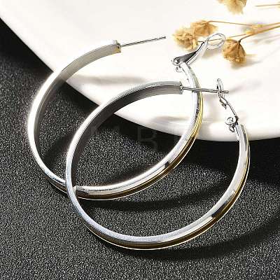 304 Stainless Steel Hoop Earrings for Women EJEW-C096-43GP-04-1