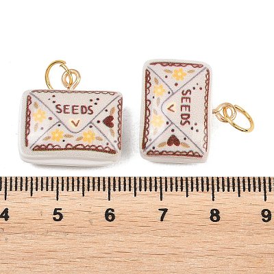 Printed Opaque Acrylic Pendants SACR-P036-01B-G-1