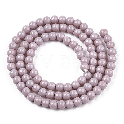 Opaque Solid Color Glass Beads Strands LS-GLAA-T032-P4mm-07-1