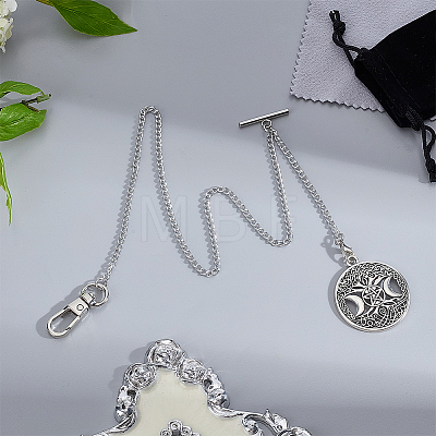 Aluminum Clip Pocket Watch Chain HJEW-PH02436-1
