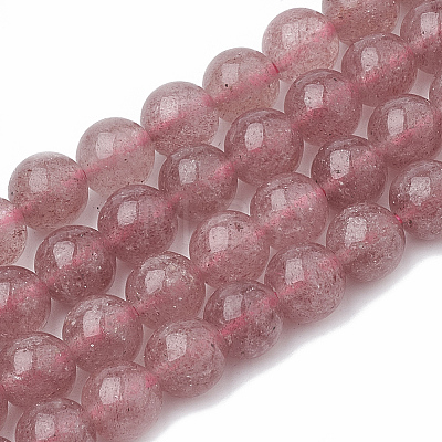 Natural Dyed Strawberry Quartz Beads Strands G-S295-15-8mm-1-1