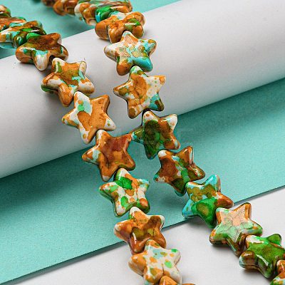 Spray Painted Synthetic Turquoise Beads Strands G-E617-A04-02-1