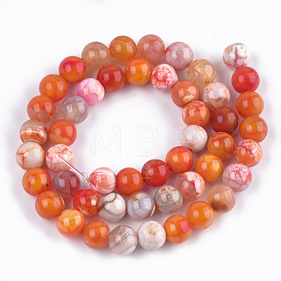 Dyed Natural Agate Beads Strands G-T109-8mm-07-1