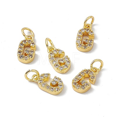 Real 18K Gold Plated Brass Micro Pave Clear Cubic Zirconia Charms KK-E068-VB452-G-1