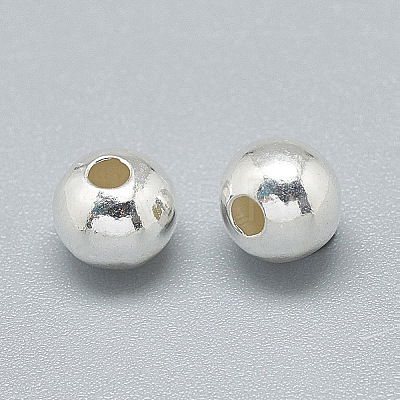 925 Sterling Silver Beads STER-T002-239S-5mm-1