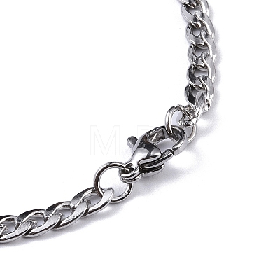 304 Stainless Steel Curb Chain Necklaces NJEW-C042-04P-1