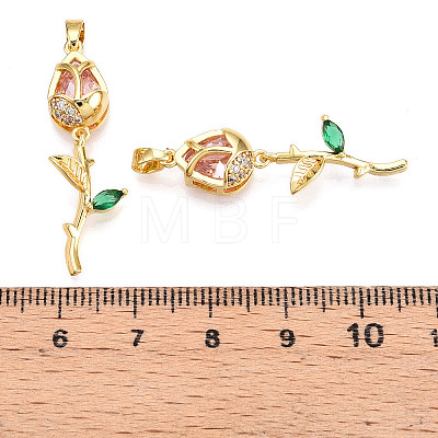 Brass Micro Pave Cubic Zirconia Pendants KK-N254-221G-1