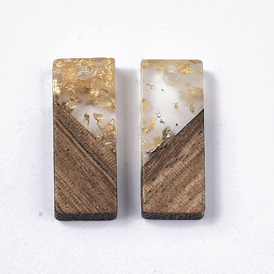 Transparent Resin & Walnut Wood Pendants LS-X-RESI-Q210-007A-A01-1