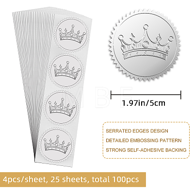 Custom Silver Foil Embossed Picture Sticker DIY-WH0336-014-1
