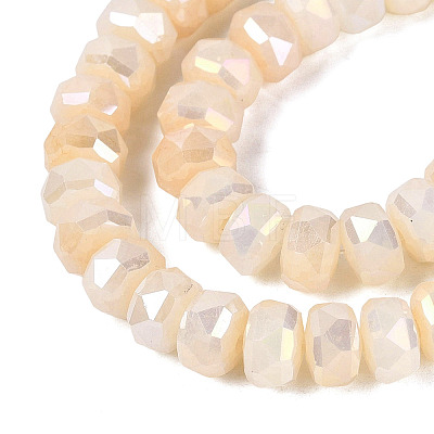 Electroplate Crackle Imitation Jade Glass Beads Strands EGLA-Q135-01A-C08-1