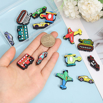 CHGCRAFT 14pcs 14 styles Cartoon Food Grade Silicone Focal Beads SIL-CA0003-40-1