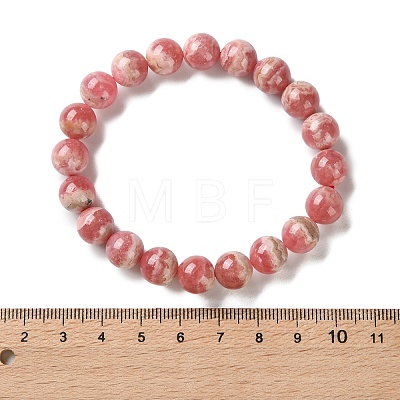 Natural Argentina Rhodochrosite Beaded Stretch Bracelets BJEW-L700-01C-1