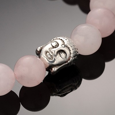 Buddhist Gemstone Beaded Stretch Bracelets X-BJEW-JB01874-02-1