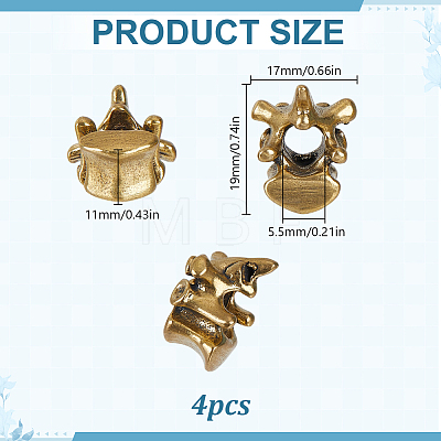 4Pcs Brass European Beads KK-HY0004-67AG-1