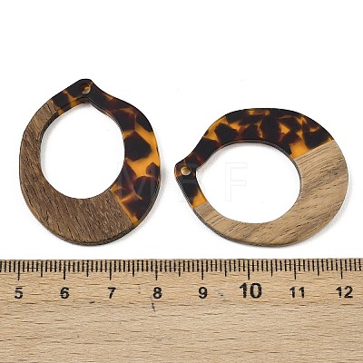 Transparwnt Resin & Walnut Wood Pendants RESI-I354-03A-1