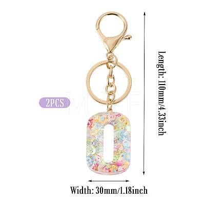 Number 0 Transparent Resin Keychains KEYC-TADJ0001-10J-1