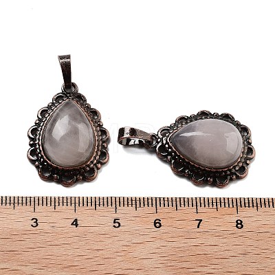 Natural Rose QuartzTeardrop Pendants G-K363-01R-17-1