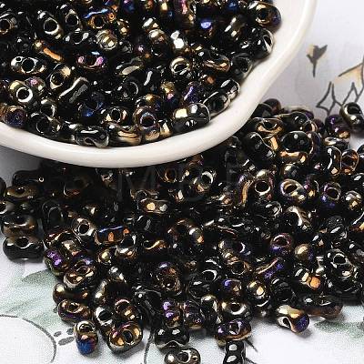 Electroplate Two Tone Glass Seed Beads SEED-F005-09A-03-1