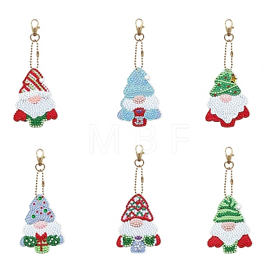 Christmas DIY Diamond Painting Keychain Kits DIAM-PW0010-67T-1