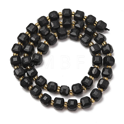 Natural Shungite Beads Strands GG-CBAC972-A14-01-1