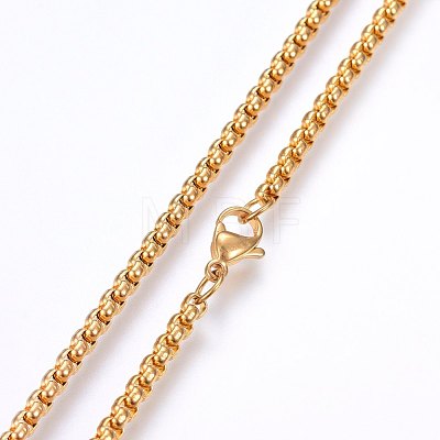 304 Stainless Steel Box Chain Necklaces NJEW-F227-09G-03-1