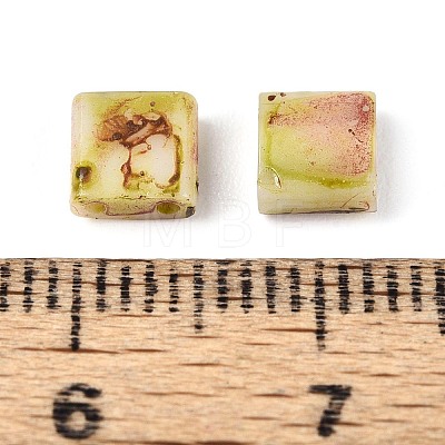 2-Hole Baking Paint Glass Seed Beads SEED-N009-03I-1