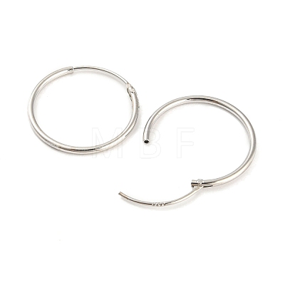 Rhodium Plated 925 Sterling Silver Huggie Hoop Earring Findings STER-P051-01A-P-1