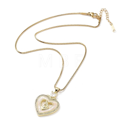 Mother's Day Brass Micro Pave Clear Cubic Zirconia Pendant Necklaces LS-NJEW-G126-01D-1