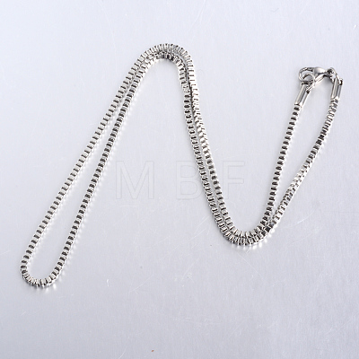 304 Stainless Steel Box Chain Necklaces STAS-O053-27P-1