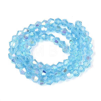 AB Color Plated Transparent Glass Beads Strands GLAA-G127-01-02M-1