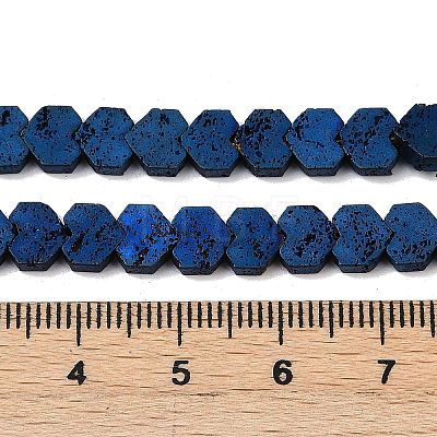 Electroplated Natural Lava Rock Beads Strands G-K388-04A-06-1