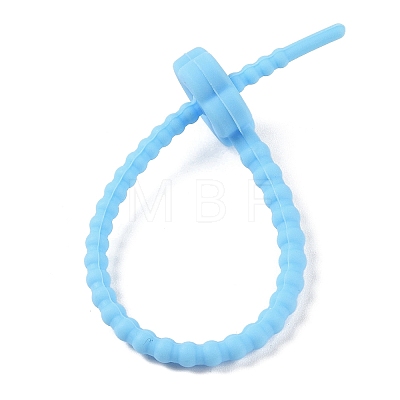 Flower Shape Silicone Cable Zip Ties AJEW-C034-01J-1