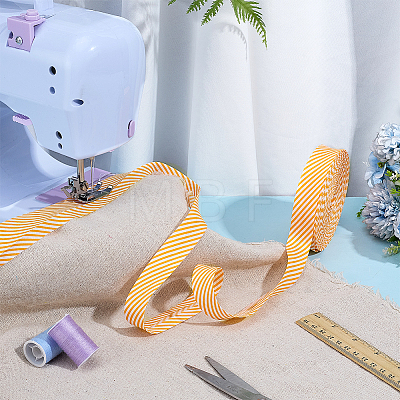 Polyester Stripe Pattern Ribbon OCOR-WH0078-541A-1