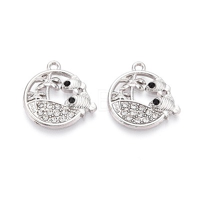 Alloy and Rhinestone Pendants PALLOY-T092-18B-P-1